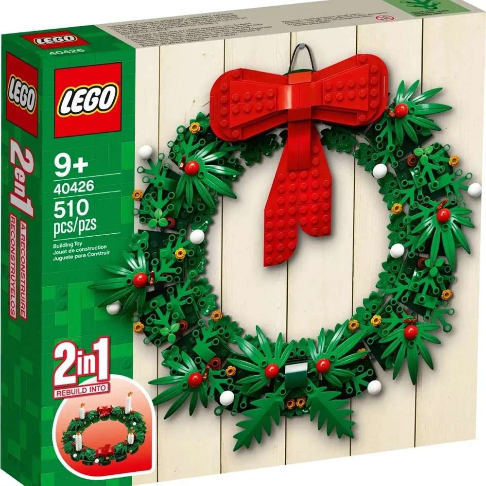 RETIRED - LEGO 40426 Holiday Christmas Wreath 2-in-1 - 510 Pieces  New SEALED